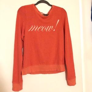 Wildfox meow! Crew Neck Sweater